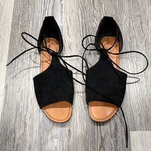 Universal Thread Black Lace-Up Sandals